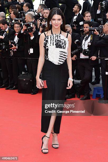 Personality Kendall Jenner attends the opening ceremony and "Grace of Monaco" premiere at the 67th Annual Cannes Film Festival on May 14, 2014 in...