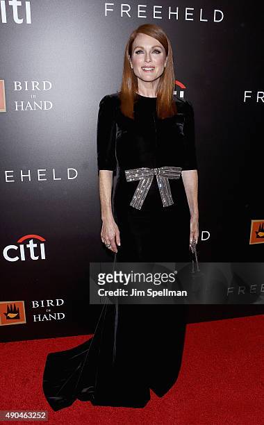 Actress Julianne Moore attends the "Freeheld" New York premiere at Museum of Modern Art on September 28, 2015 in New York City.
