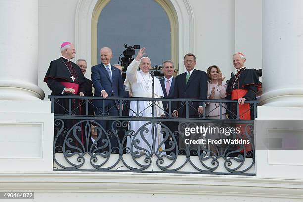 Walt Disney Television via Getty Images NEWS 9/24/15 Pope Francis is joined by Vice President Joseph Biden, Speaker of the House John Boehner and...