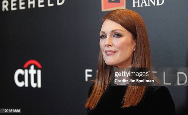 Actress Julianne Moore attends the "Freeheld" New York premiere at Museum of Modern Art on September 28, 2015 in New York City.