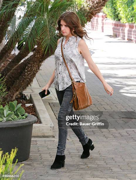 Anna Kendrick is seen on September 28, 2015 in Los Angeles, California.