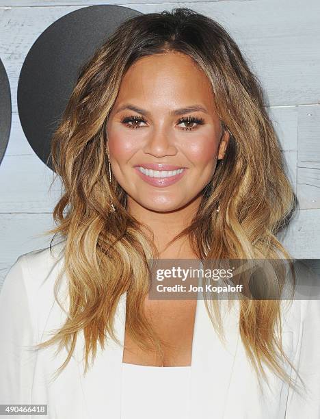 Model Chrissy Teigen arrives at go90 Sneak Peek at Wallis Annenberg Center for the Performing Arts on September 24, 2015 in Beverly Hills, California.