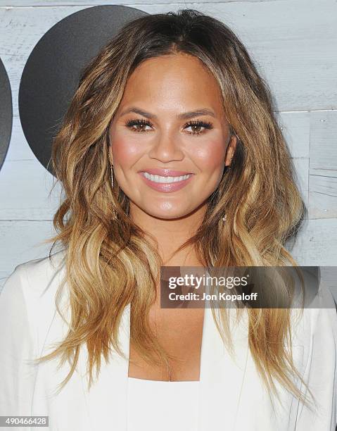 Model Chrissy Teigen arrives at go90 Sneak Peek at Wallis Annenberg Center for the Performing Arts on September 24, 2015 in Beverly Hills, California.