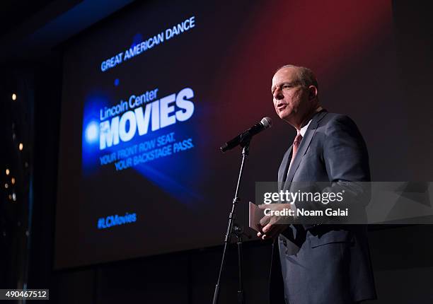 President of Lincoln Center for the Performing Arts, Inc. Jed Bernstein speaks at the Lincoln Center at the Movies: Great American Dance launch party...