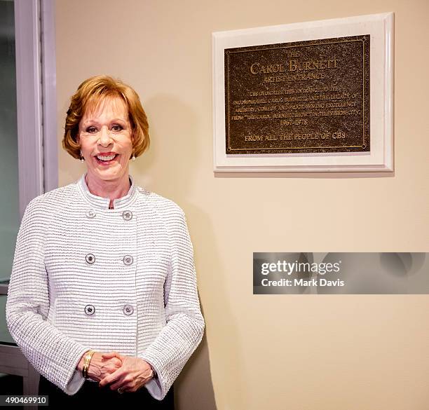 Actress Carol Burnett attends the 'Carol Burnett Artist Entrance dedication ceremony' held at CBS Television City on September 28, 2015 in Los...