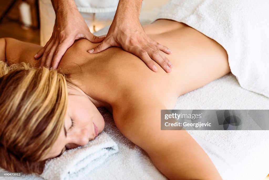 Getting a massage