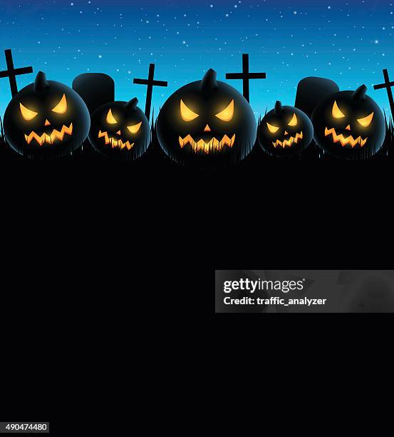 halloween background - graveyard fields stock illustrations