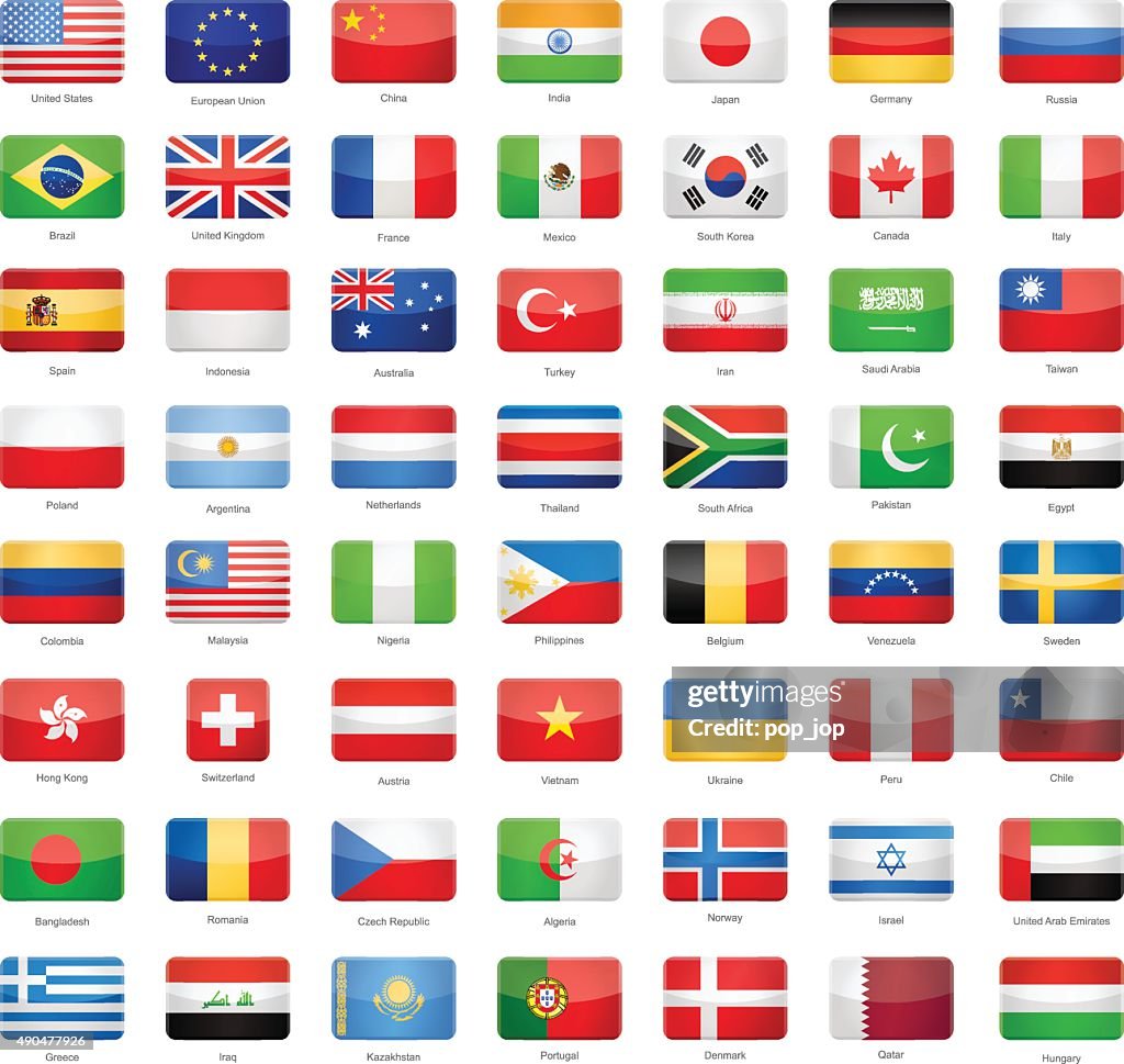 Most Clean Flags Glossy Rectangle Flags Most Popular High-Res Vector Graphic - Getty Images