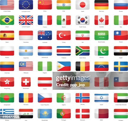 Glossy Rectangle Flags Most Popular High-Res Vector Graphic - Getty Images