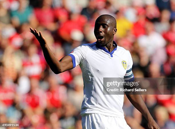 Leeds United's Sol Bamba in action during the Sky Bet Championship match between Middlesbrough and Leeds United at the Riverside on September 27,...