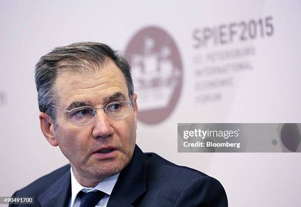 Ivan Glasenberg, billionaire and chief executive officer of Glencore Xstrata Plc, speaks during a session at the St. Petersburg International...