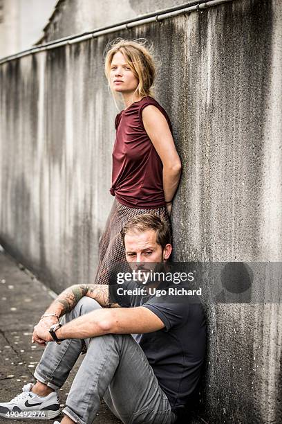 Actors Nicolas Duvauchelle and Melanie Thierry are photographed for Gala on August 31, 2015 in Angouleme, France.