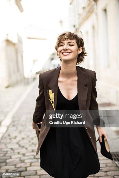 Actress Louise Bourgoin is photographed for Gala on August 31, 2015 in Angouleme, France.