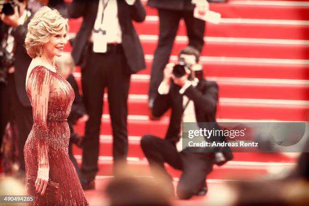 An alternative view of actress Jane Fonda at the Opening ceremony and the 'Grace of Monaco' Premiere during the 67th Annual Cannes Film Festival on...