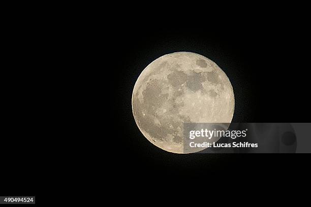 The Super Moon lights up the sky on September 28, 2015 in Hong Kong. The supermoon is called so because it is the closest full moon to the Earth this...