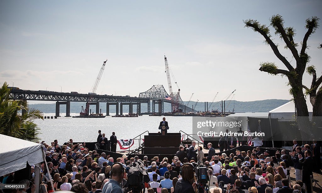 President Obama Speaks On Infrastructure Near New York's Tappan Zee Bridge