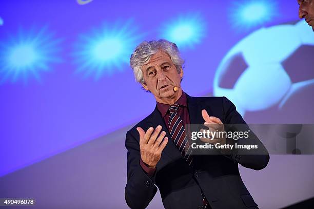 Gianni Rivera during the Italian Football Federation against racism event 'Razzisti? Una brutta razza' on September 29, 2015 in Matera, Italy.