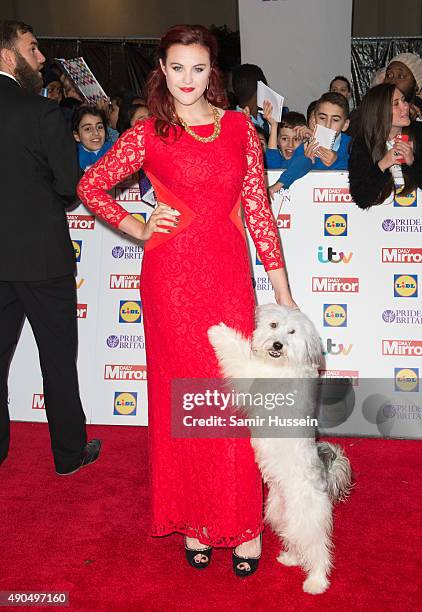 Pudsey and Ashleigh Butler attend the Pride of Britain awards at The Grosvenor House Hotel on September 28, 2015 in London, England.