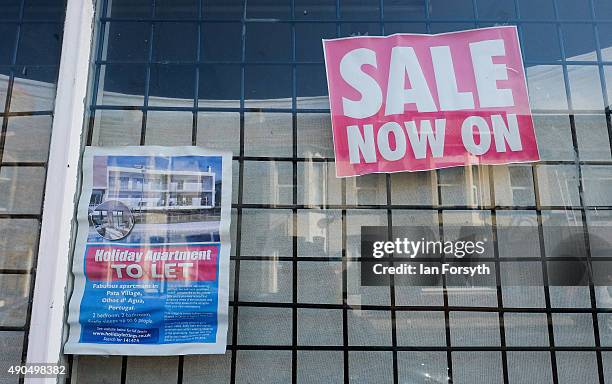 Shop in the town centre displays a poster advertising a sale on September 29, 2015 in Redcar, England. Following the announcement by SSI UK that the...