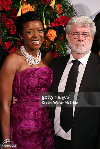 Mellody Hobson and George Lucas attend the American Theatre Wing honors James Earl Jones at the Plaza Hotel on September 28, 2015 in New York City.