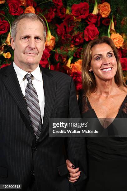 Jeff Daniels and Kathleen Treado attend the American Theatre Wing honors James Earl Jones at the Plaza Hotel on September 28, 2015 in New York City.
