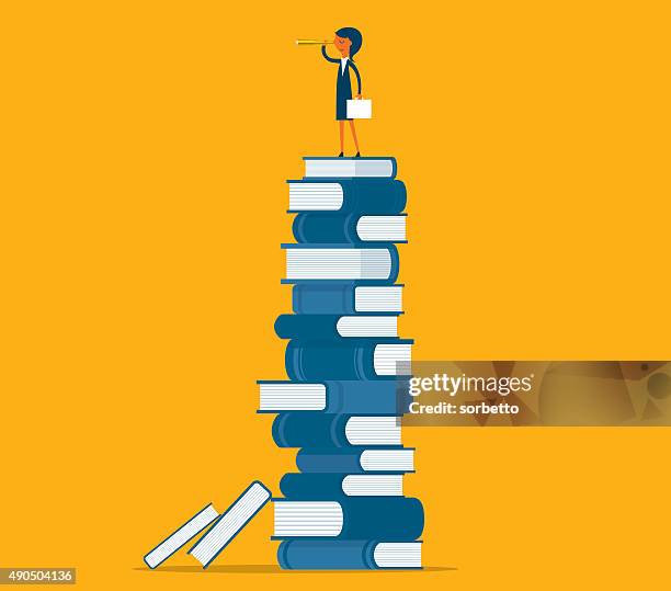 top view - stack of books stock illustrations