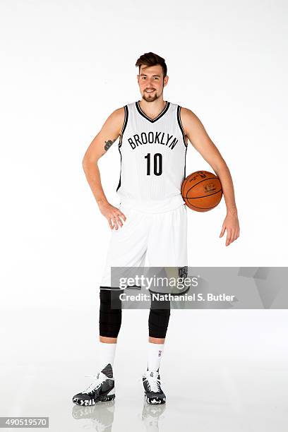 Sergey Karasev of the Brooklyn Nets poses for a photo during Media Day at the Brooklyn Nets Practice Facility. NOTE TO USER: User expressly...