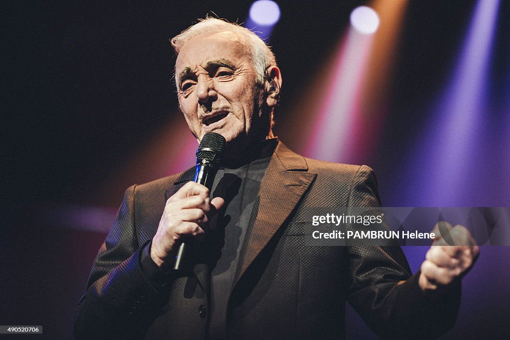 Charles Aznavour at Palais des Sport in Paris