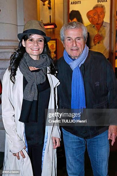 At the evening gala for the drama Le Mensonge at the theater Edouard-VII, Salome with his father Claude Lelouch on september 14, 2015 in Paris,...