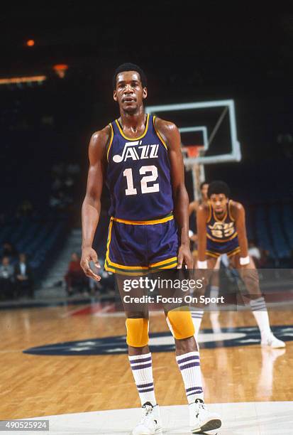 Coleman of the New Orleans Jazz looks on against the Washington Bullets during an NBA basketball game circa 1975 at the Capital Centre in Landover,...