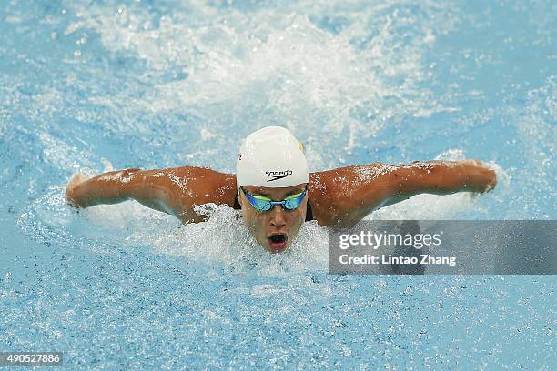 Carolina Colorado of Columbia compete in the Women's 200m Individual Medley Final at the National Aquatics Centre during day one of 2015 FINA World...