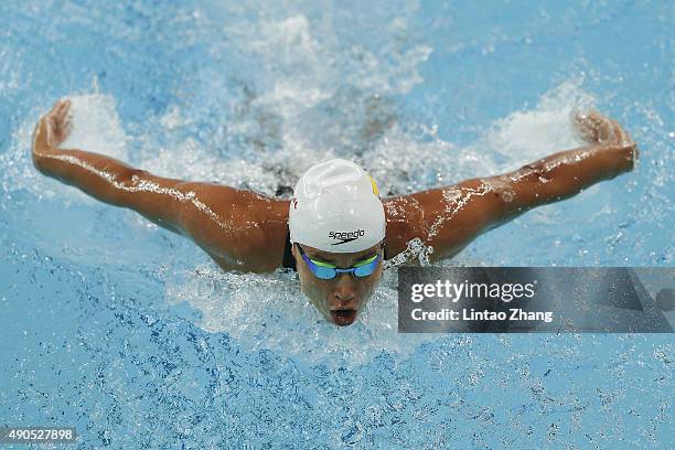 Carolina Colorado of Columbia compete in the Women's 200m Individual Medley Final at the National Aquatics Centre during day one of 2015 FINA World...