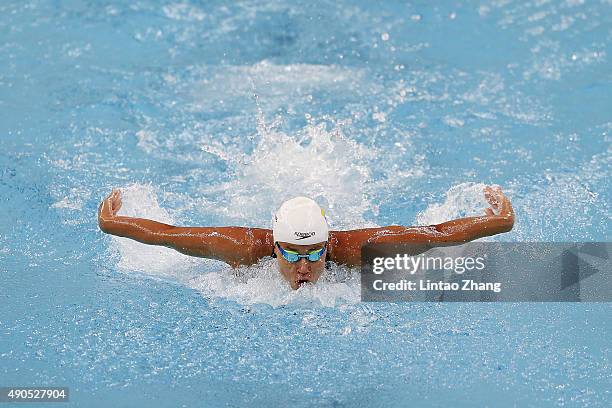 Carolina Colorado of Columbia compete in the Women's 200m Individual Medley Final at the National Aquatics Centre during day one of 2015 FINA World...