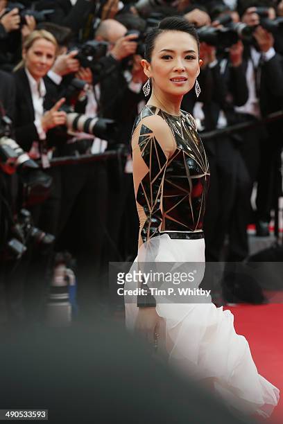 Zhang Ziyi attends the Opening Ceremony and the "Grace of Monaco" premiere during the 67th Annual Cannes Film Festival on May 14, 2014 in Cannes,...