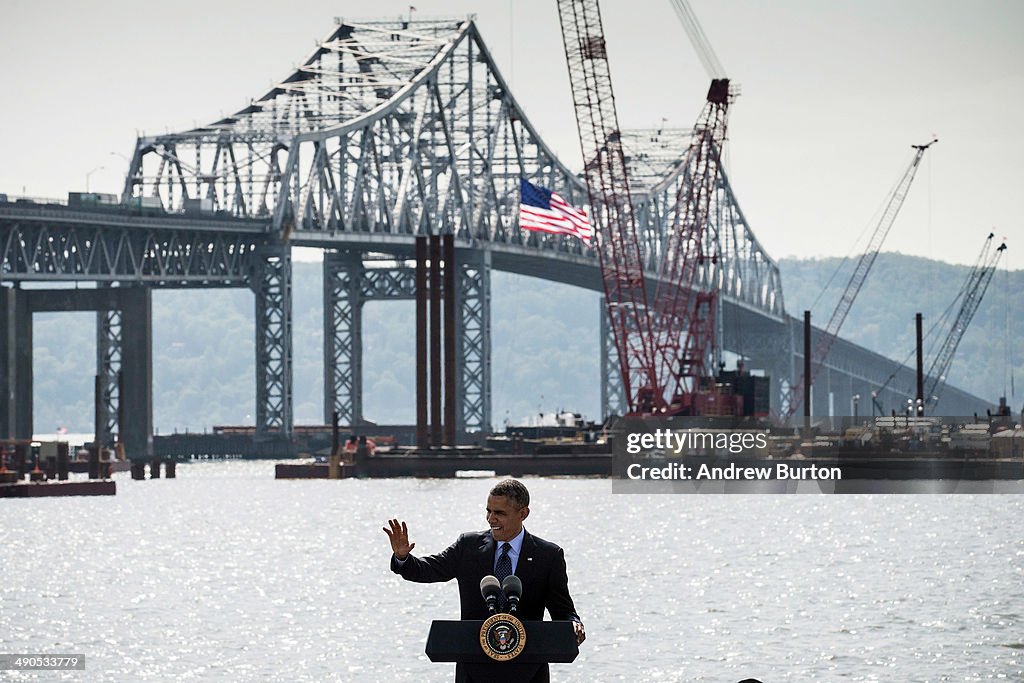 President Obama Speaks On Infrastructure Near New York's Tappan Zee Bridge