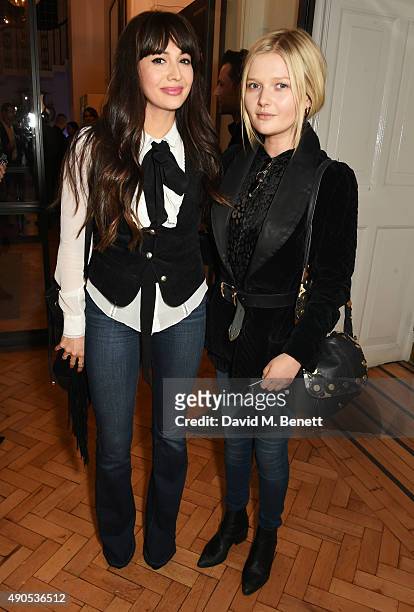 Zara Martin and Sophie Kennedy Clark attend "Above / Beyond" hosted by American Airlines at One Marylebone on September 29, 2015 in London, England.