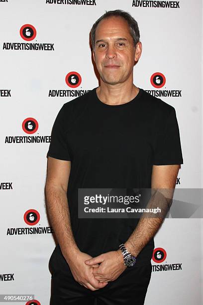 Of AwesomenessTV Brian Robbins poses at the Reinventing Social Entertainment panel during Advertising Week 2015 AWXII at the Times Center Stage on...
