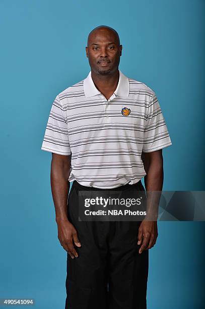 Assistant Shawn Respert of the Memphis Grizzlies poses for a portrait during their 2015 Media Day on September 28, 2015 at FedEx Forum, in Memphis,...
