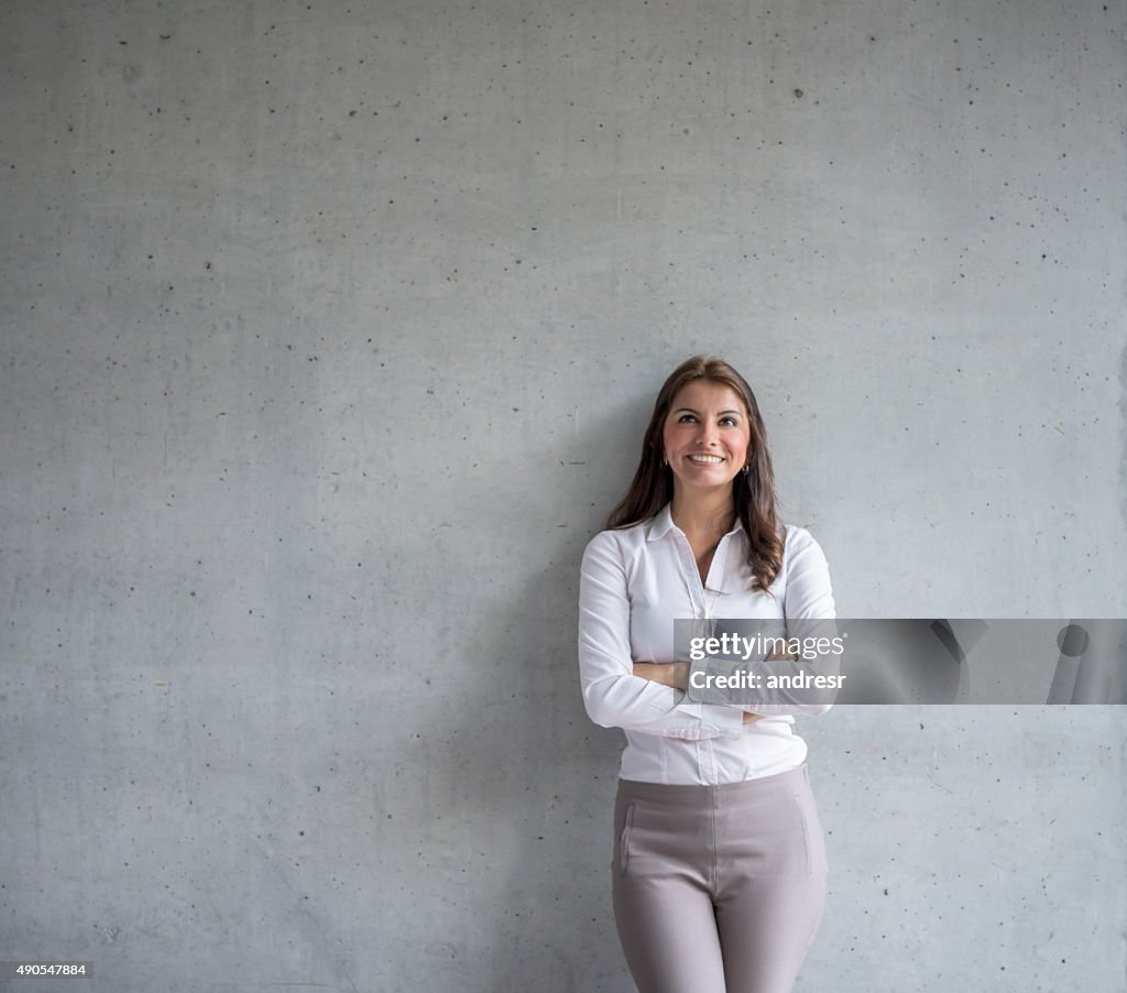 Business woman thinking at the office