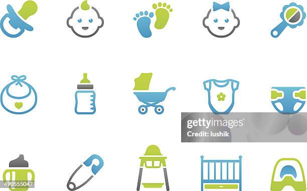 stampico icons - baby - babies only stock illustrations