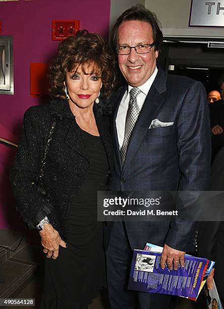 Joan Collins and Percy Gibson attend the press night of "Pure Imagination: The Songs of Leslie Bricusse" at the St James Theatre on September 29,...