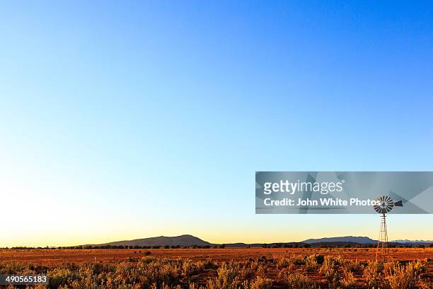 windmill in the outback of australia. - outback windmill bildbanksfoton och bilder