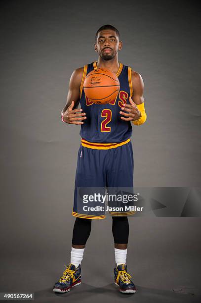 Kyrie Irving of the Cleveland Cavaliers during the Cleveland Cavaliers media day at Cleveland Clinic Courts on September 28, 2015 in Independence,...