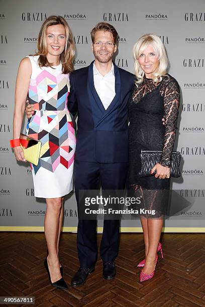 Astrid Sass, Kai Rose and Astrid Bleeker attend the Pandora At Grazia Best Dressed Award at Soho House on May 14, 2014 in Berlin, Germany.
