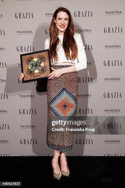 Julia Malik attends the Pandora At Grazia Best Dressed Award at Soho House on May 14, 2014 in Berlin, Germany.