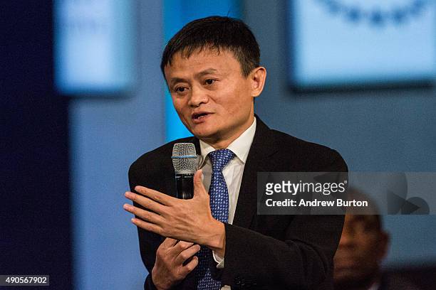 Jack Ma, executive chairman of Alibaba Group, speaks at the Clinton Global Initiative's closing session on September 29, 2015 in New York City. The...