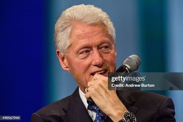 Former U.S. President Bill Clinton speaks at the Clinton Global Initiative's closing session on September 29, 2015 in New York City. The Clinton...