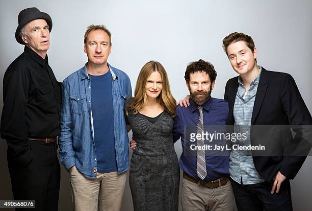 Director Charlie Kaufman, actors David Thewlis, Jennifer Jason Leigh,Tom Noonan and co-director Duke Johnson from 'Anomalisa' are photographed for...