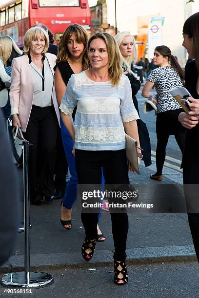 Louise Adams attends a photocall to launch the David Beckham for H&M Swimwear collection on May 14, 2014 in London, England.