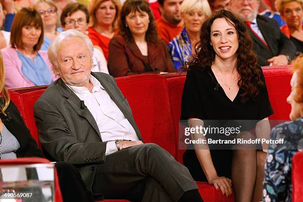 Stage Director Niels Arestrup and his wife actress Isabelle Le Nouvel present the theater play 'Big Apple' at the 'Vivement Dimanche' French TV show...